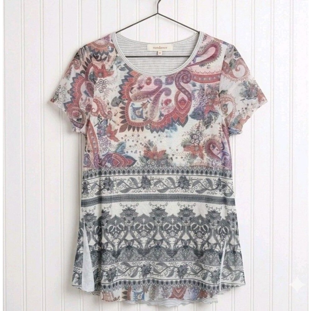 Sundance Paisley Floral Mesh Top
